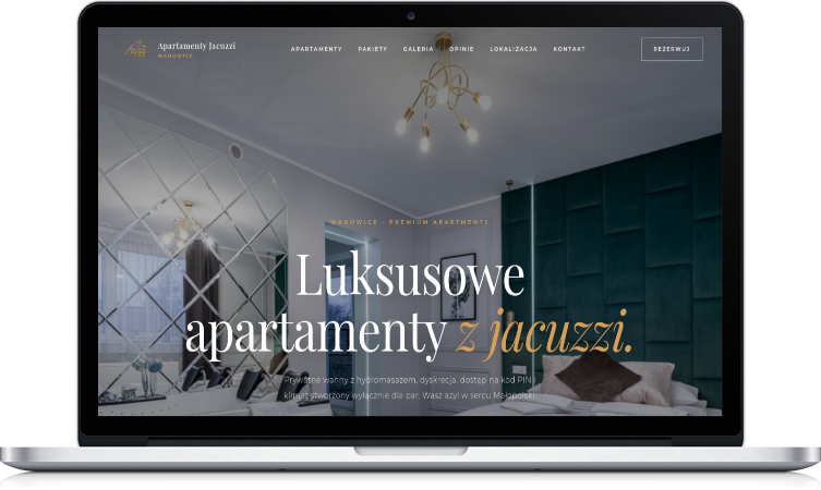Apartamenty Jacuzzi na laptopie