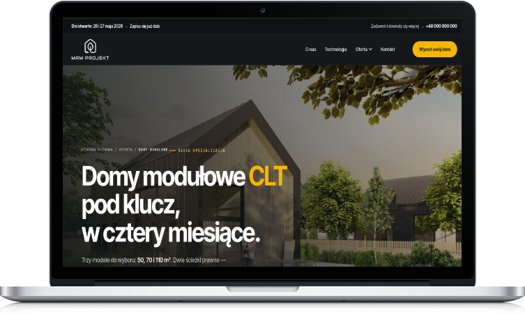 Mam Projekt, mam-projekt.pl na laptopie