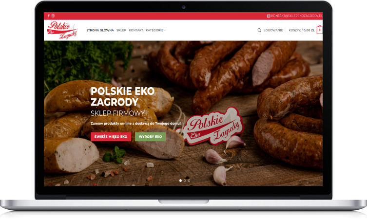 Polskie Eko Zagrody, sklep na laptopie