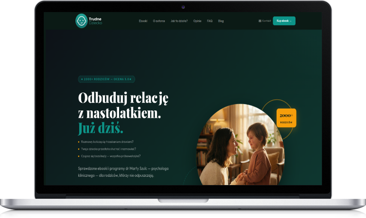 Trudne Dziecko, strona na laptopie